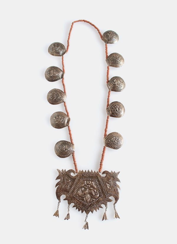 Silver W/Coral Necklace From Minangkabau West Sumatera