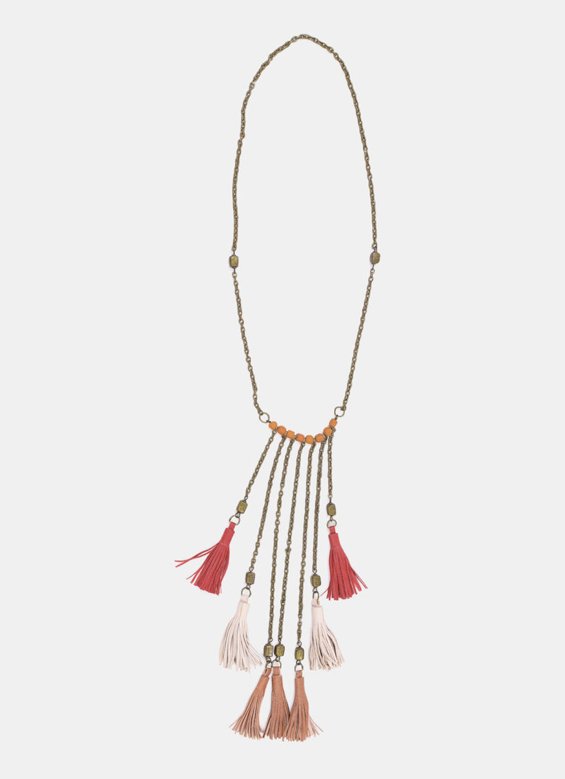 Leather With Metal Necklace