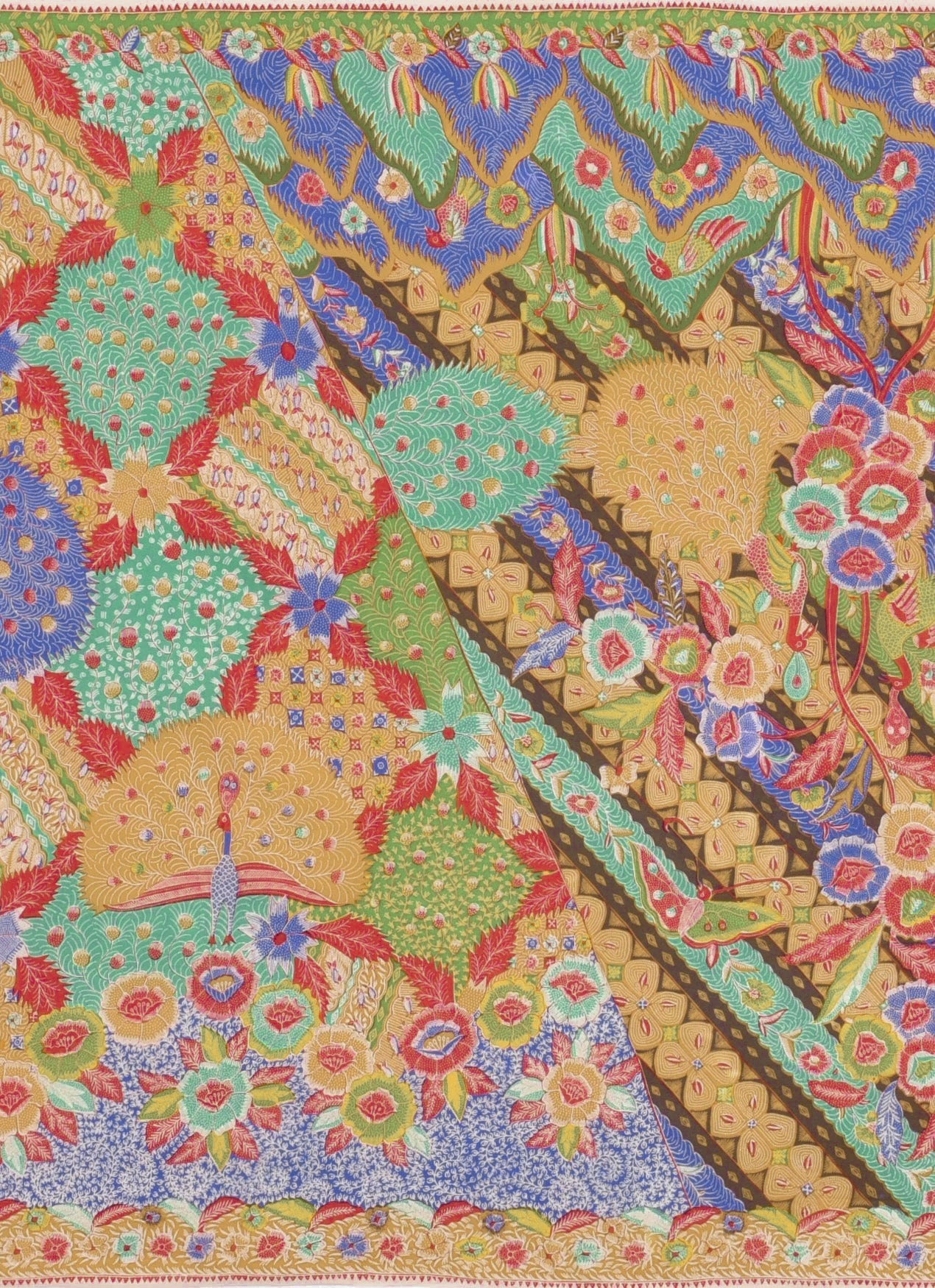 Hokokai Merak Ngibing Petak - Kain Panjang Motif Batik Pithe