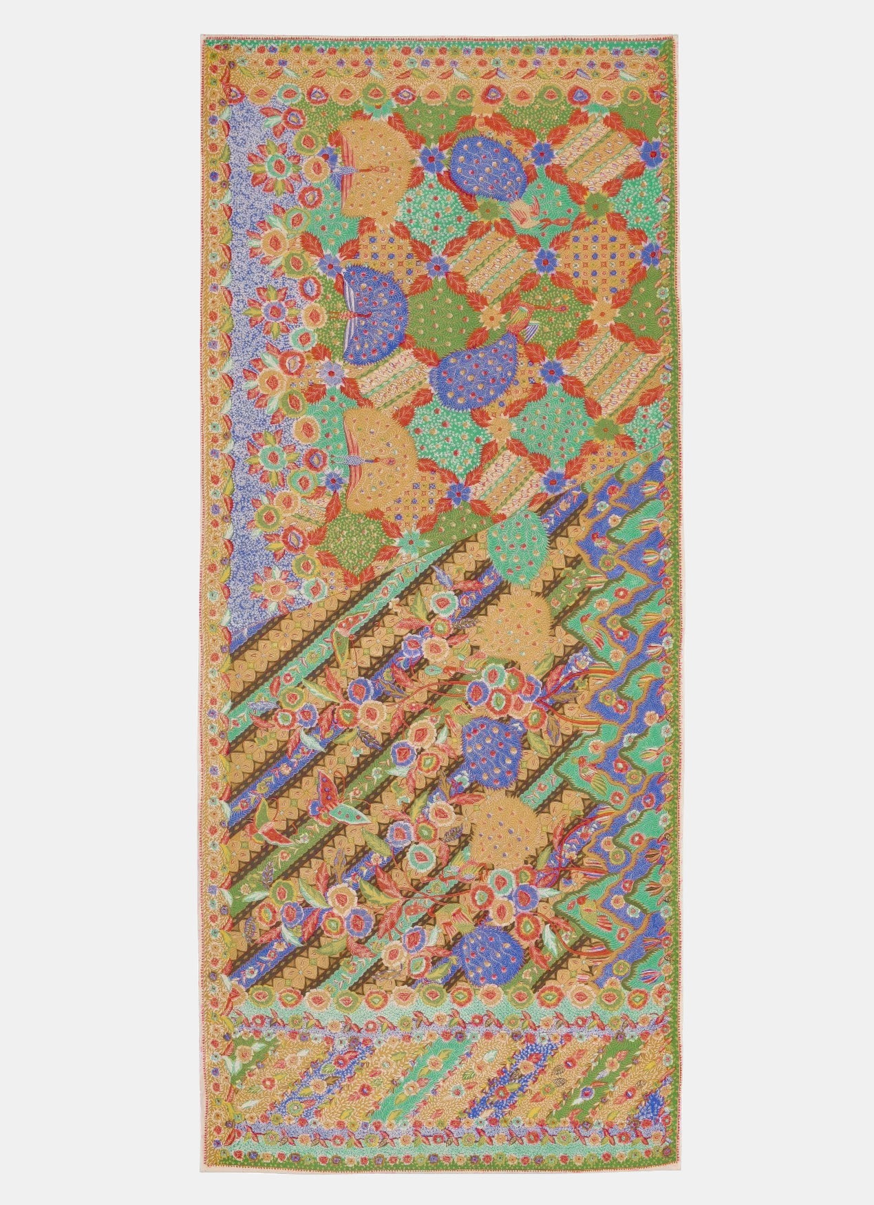 Hokokai Merak Ngibing Petak - Kain Panjang Motif Batik Pithe