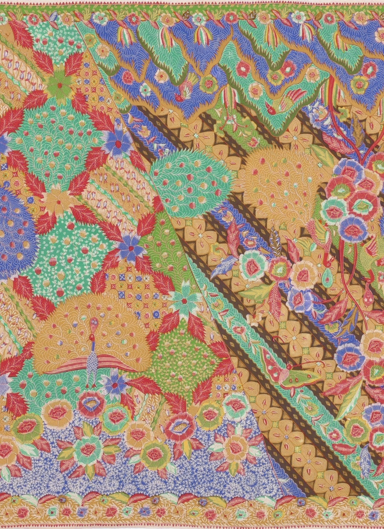 Hokokai Merak Ngibing Petak - Kain Panjang Motif Batik Pithe