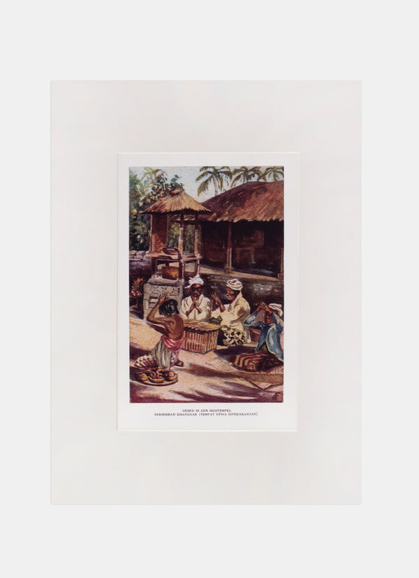 Repro Chromolithograph - Bersembah Disanggar (Tempat Dewa Dipekarangan)