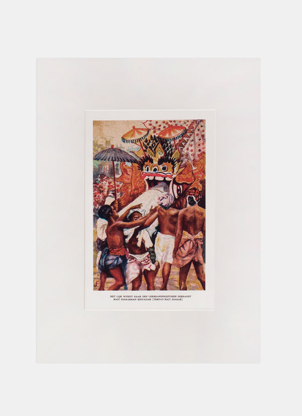 Repro Chromolithograph - Mait Diarakkan Kewadah (Tempat Mait Diarak)