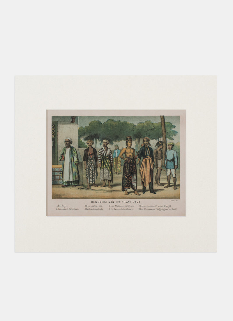 Repro Lithograph - Bewoners Van Het Eiland Java