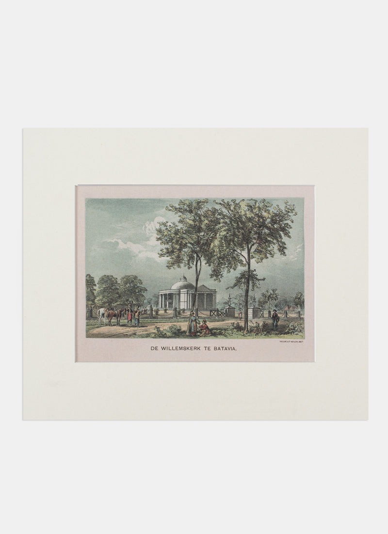 Repro Lithograph - De Willemskerk Te Batavia