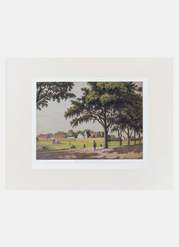 Repro Lithograph - Het fort Rotterdam te Makassar
