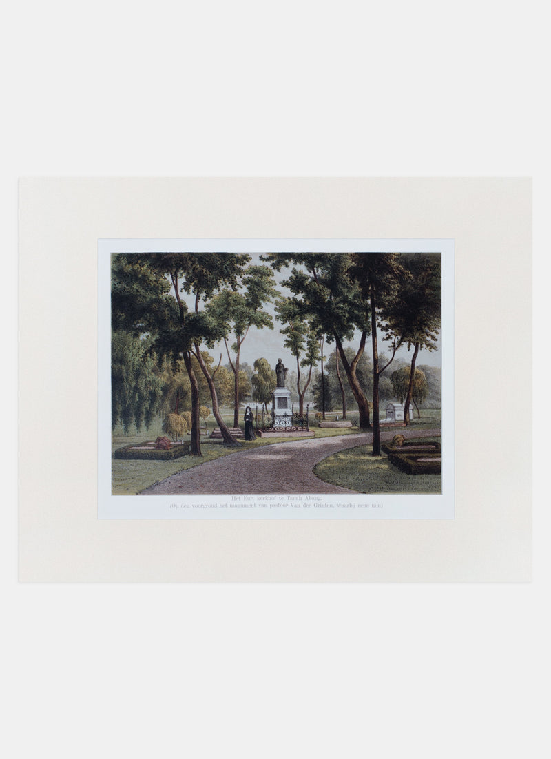 Repro Lithograph - Het Eur. kerkhof te Tanah Abang