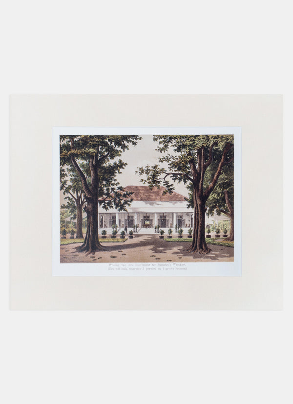 Repro Lithograph - Woning van den Gouverneur ter Sumatra's Westkust