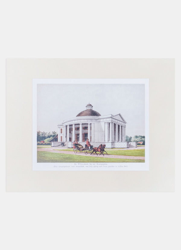 Repro Lithograph - De Willemskerk bij het Koningsplein
