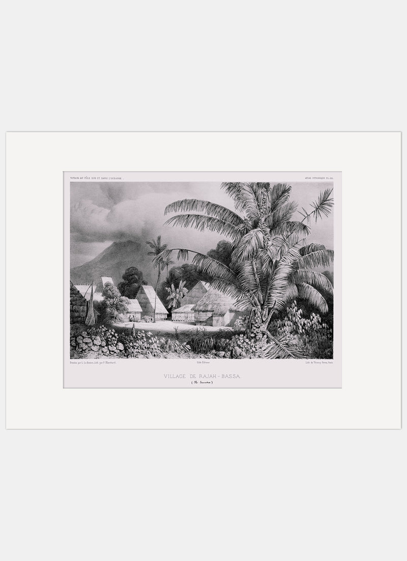 Repro Lithograph - Village De Rajah-Bassa