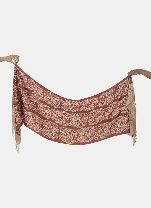 Medium Silk Scarf – Lasem Bunga Sulur Merah