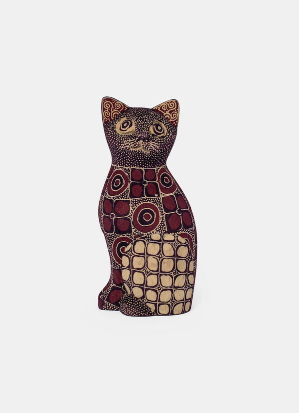 Wooden Batik Animal Kucing Noleh