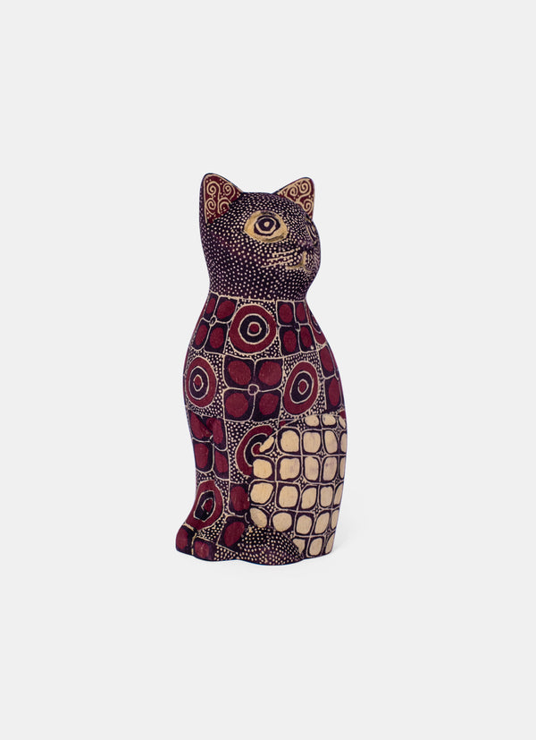 Wooden Batik Animal Kucing Noleh