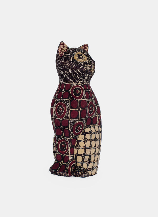 Wooden Batik Animal Kucing Noleh