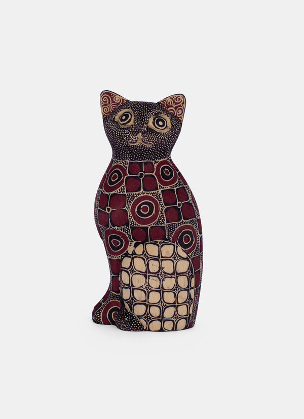 Wooden Batik Animal Kucing Noleh