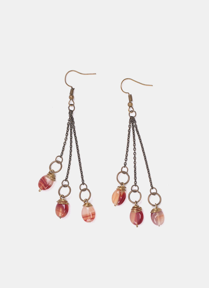 Stone with Metal Earring