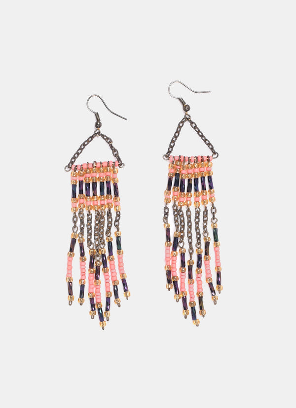 Beads with Metal Earring