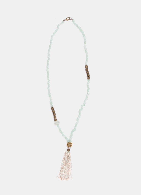 Beads With Metal Necklace