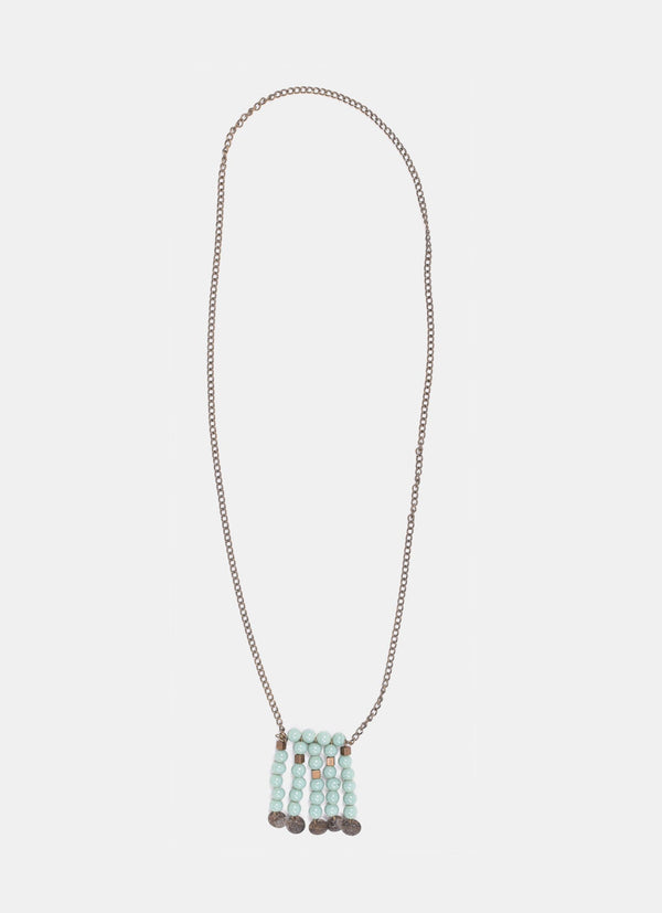 Beads With Metal Necklace