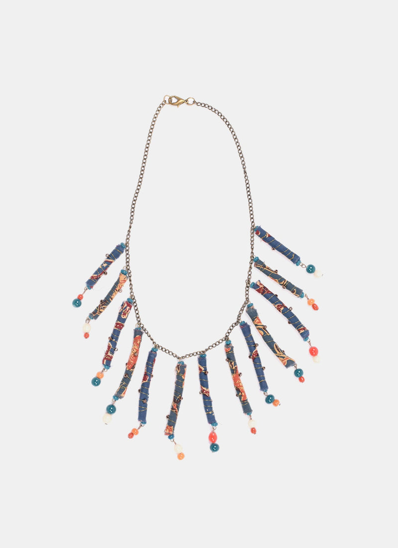 Beads With Metal Necklace