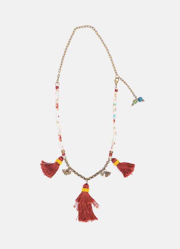 Beads With Metal Necklace