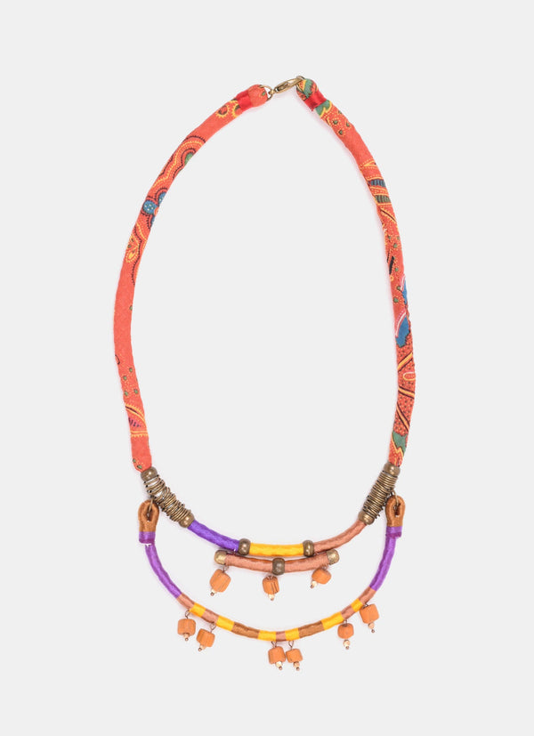 Beads With Metal Necklace
