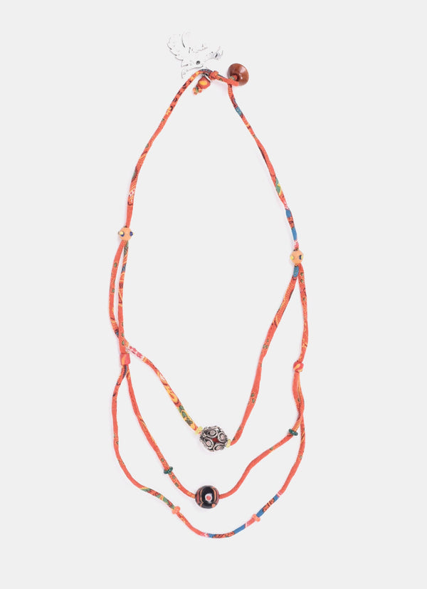 Beads With Silver Necklace