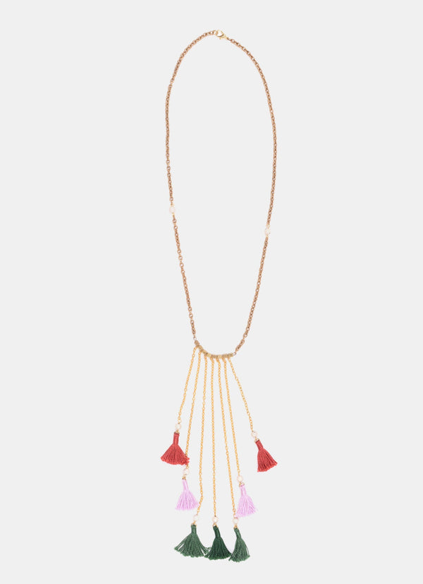 Beads With Metal Necklace
