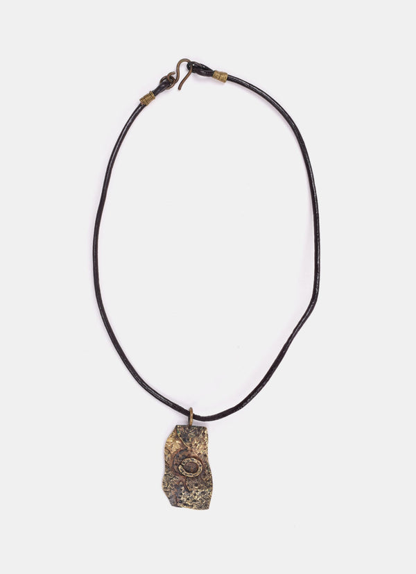 Leather With Brass Necklace