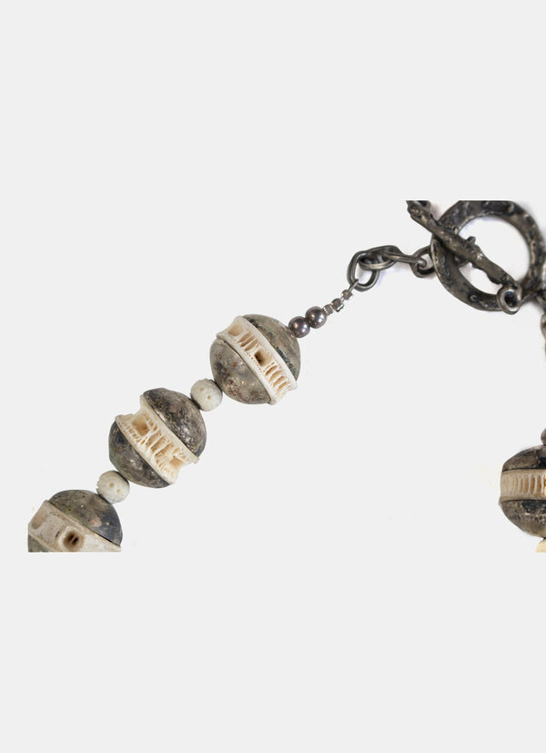 Fish Bone With Silver Necklace