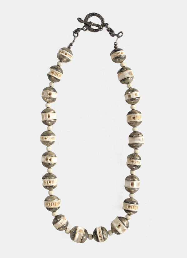 Fish Bone With Silver Necklace