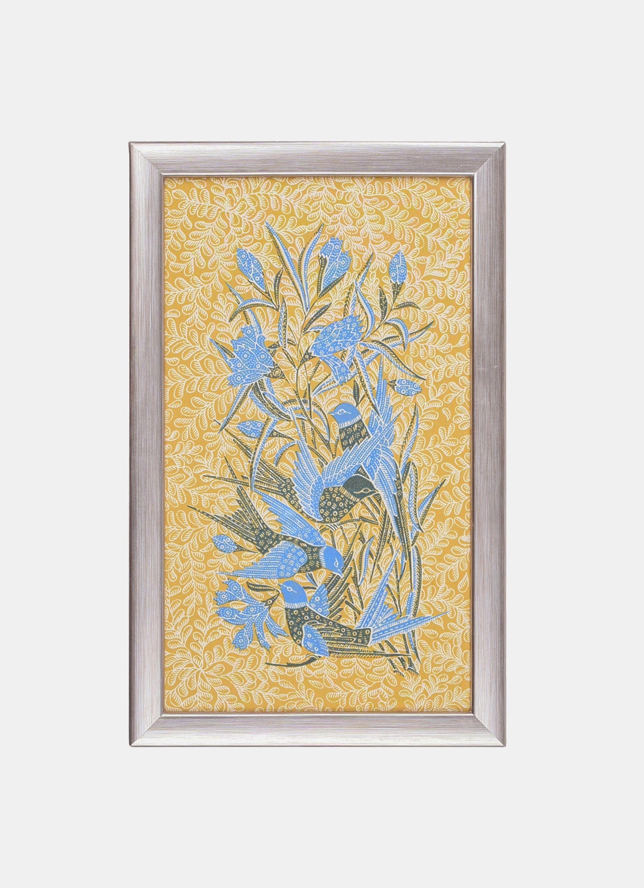 Frame – Buket 4 Burung Bertengger Latar Daun 04 – Pithecanthropus Bali