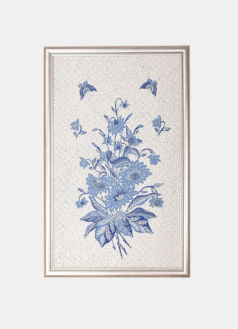 Frame - Buket Biru Putih Latar Kawung 08