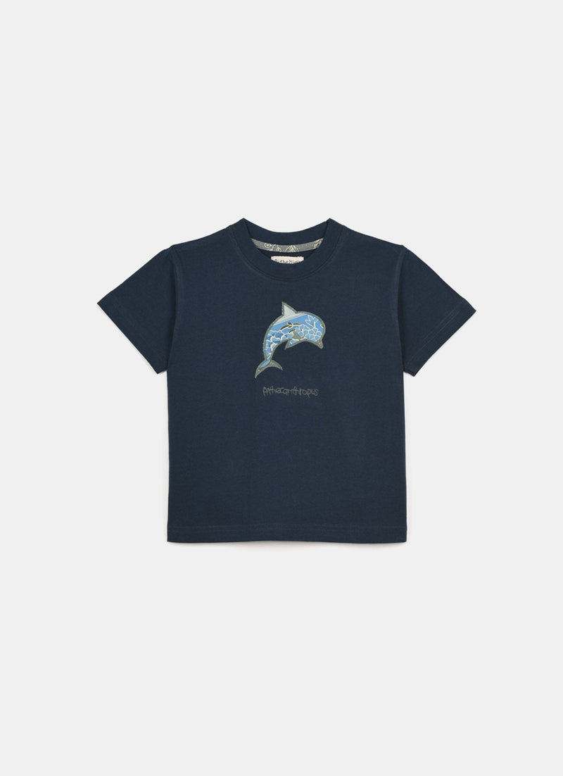 Kid’s Tee Single Animal – Dolpin Tumpal Van Zuelent Biru Muda