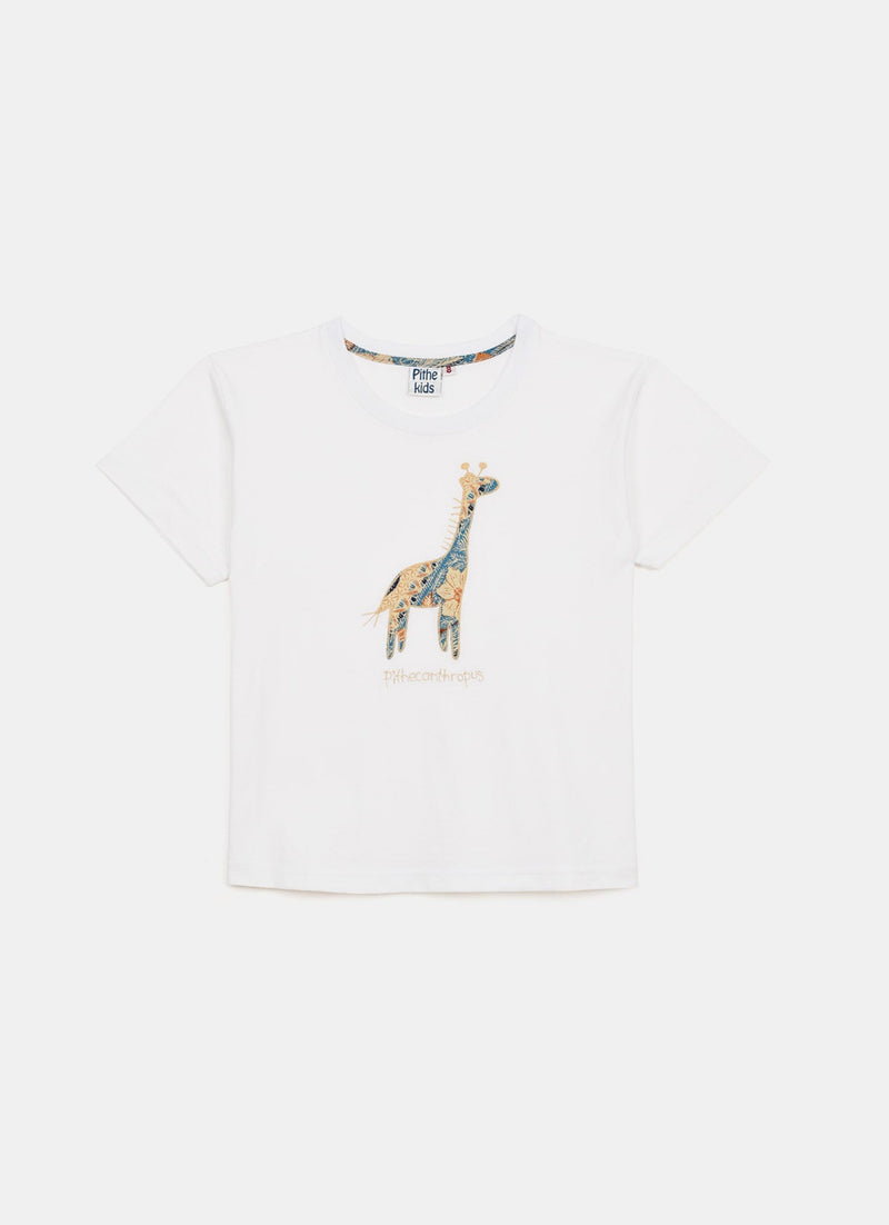 Kid’s Tee Single Animal – Giraffe Pekalongan Bunga vertikal