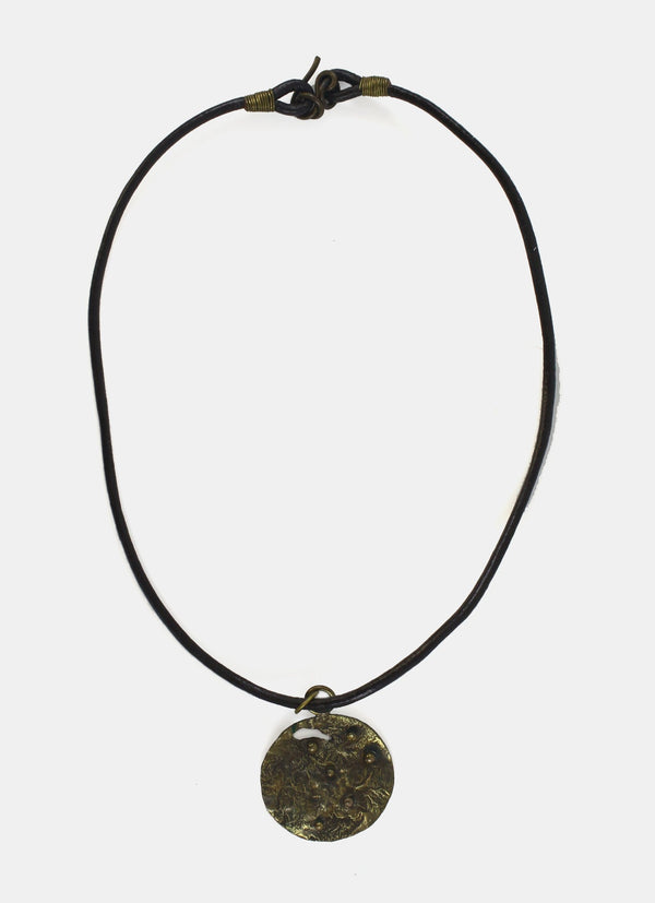 Leather With Brass Necklace