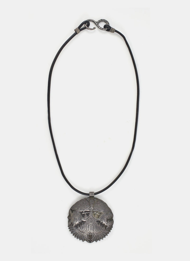 Leather with Silver Necklace
