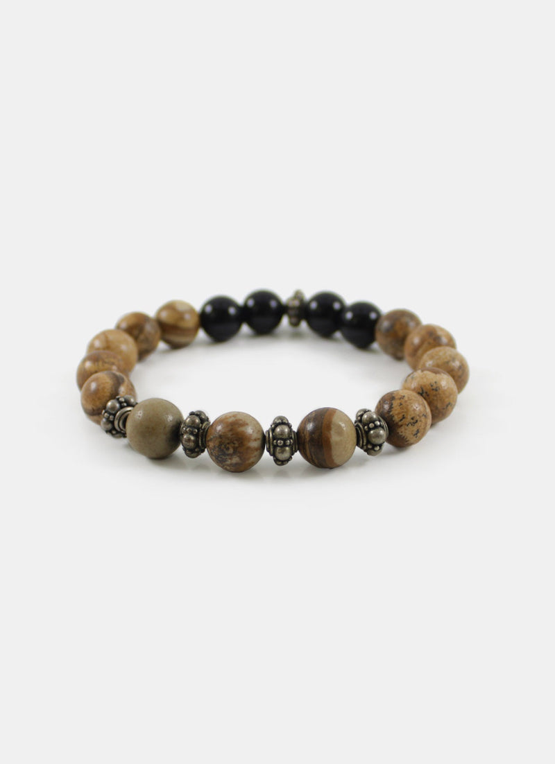 Stone With Silver Bracelet