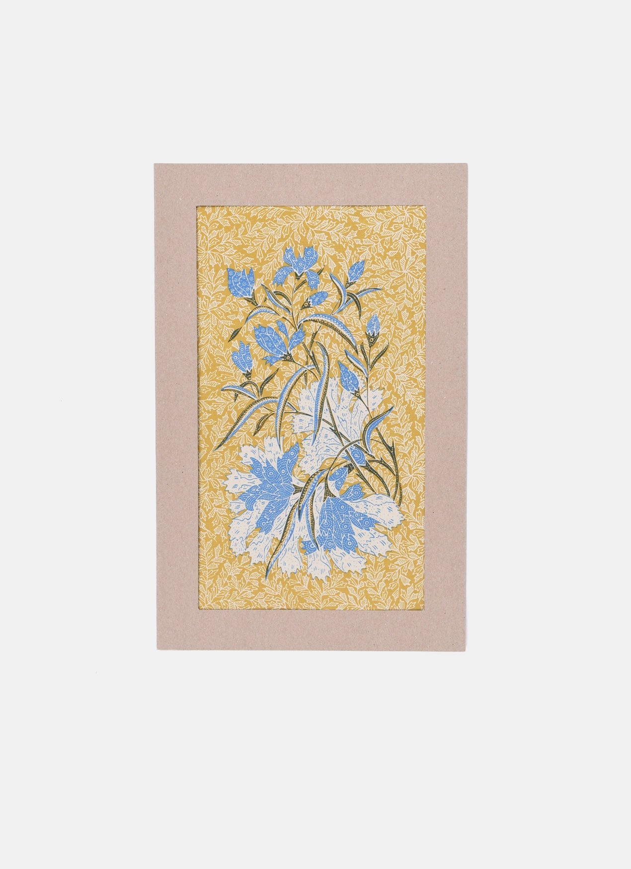 Batik Wall Decoration – Buket Putih Latar Banji 03 – Pithecanthropus Bali